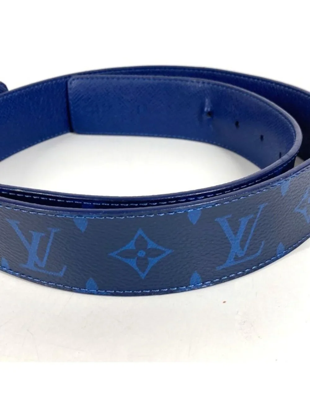 Louis Vuitton Belt Ceinture LV Initial Monogram Canvas Blue